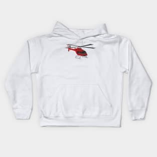 Red Vector Helicopter Kids Hoodie